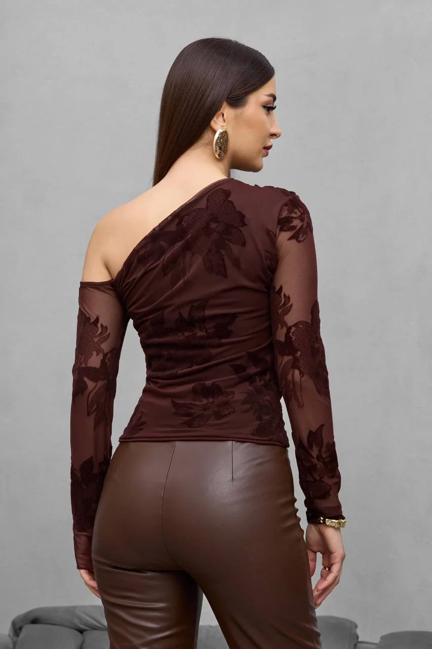 Velvet printed blouse