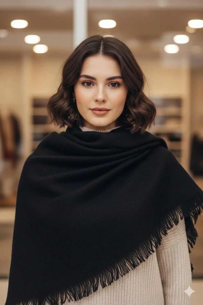 Woman faux cashmere scarf suitable for everyday