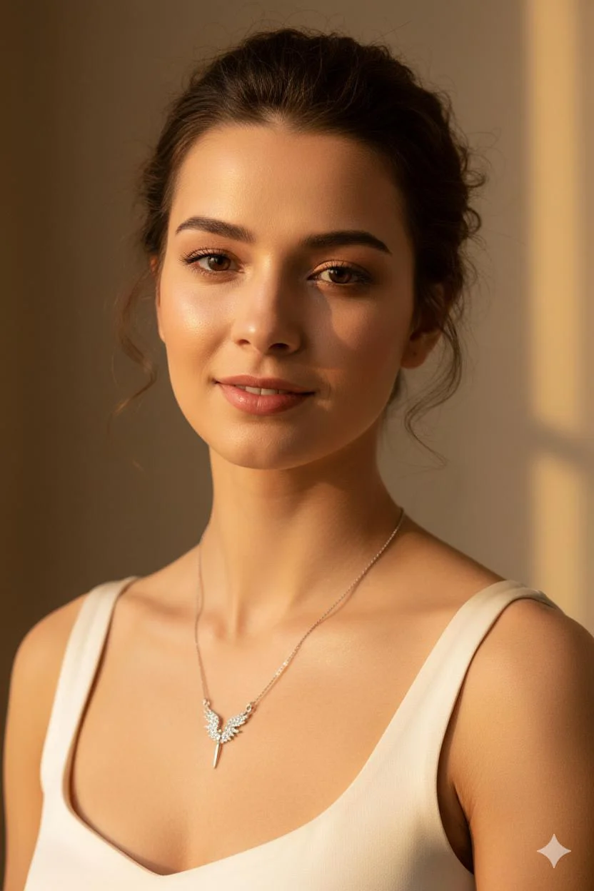 Stainless steel angel necklace