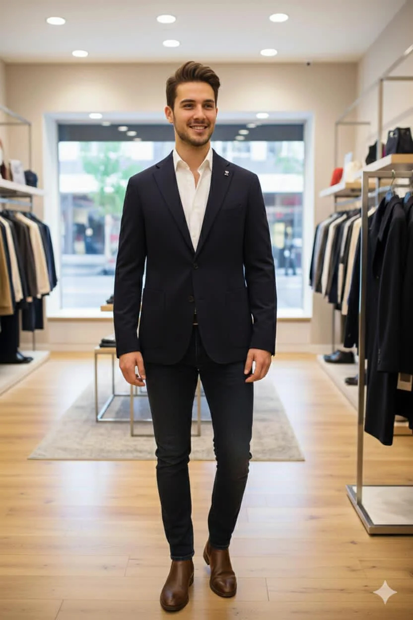 Black man blazer with buttons