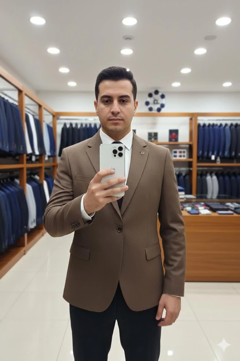 Light brown man blazer with button