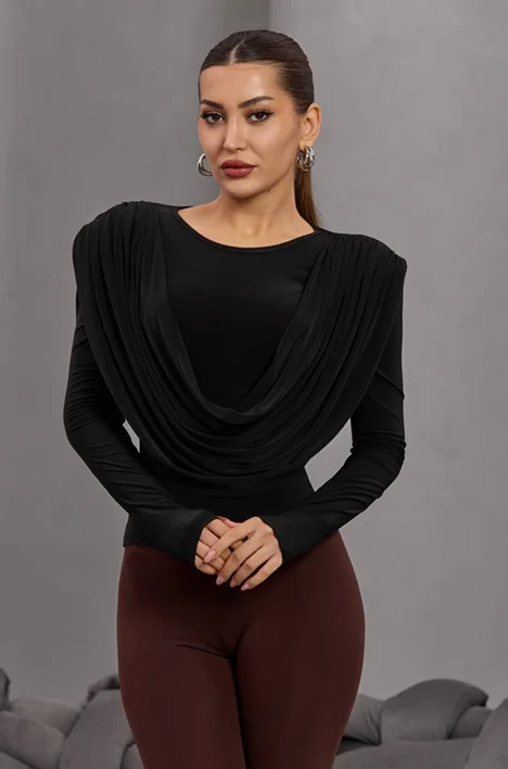Trendy Lycra Black shirt,long sleeves,trendy style 