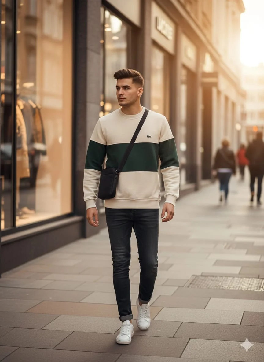 Lacoste Kashmir shirt with round neck