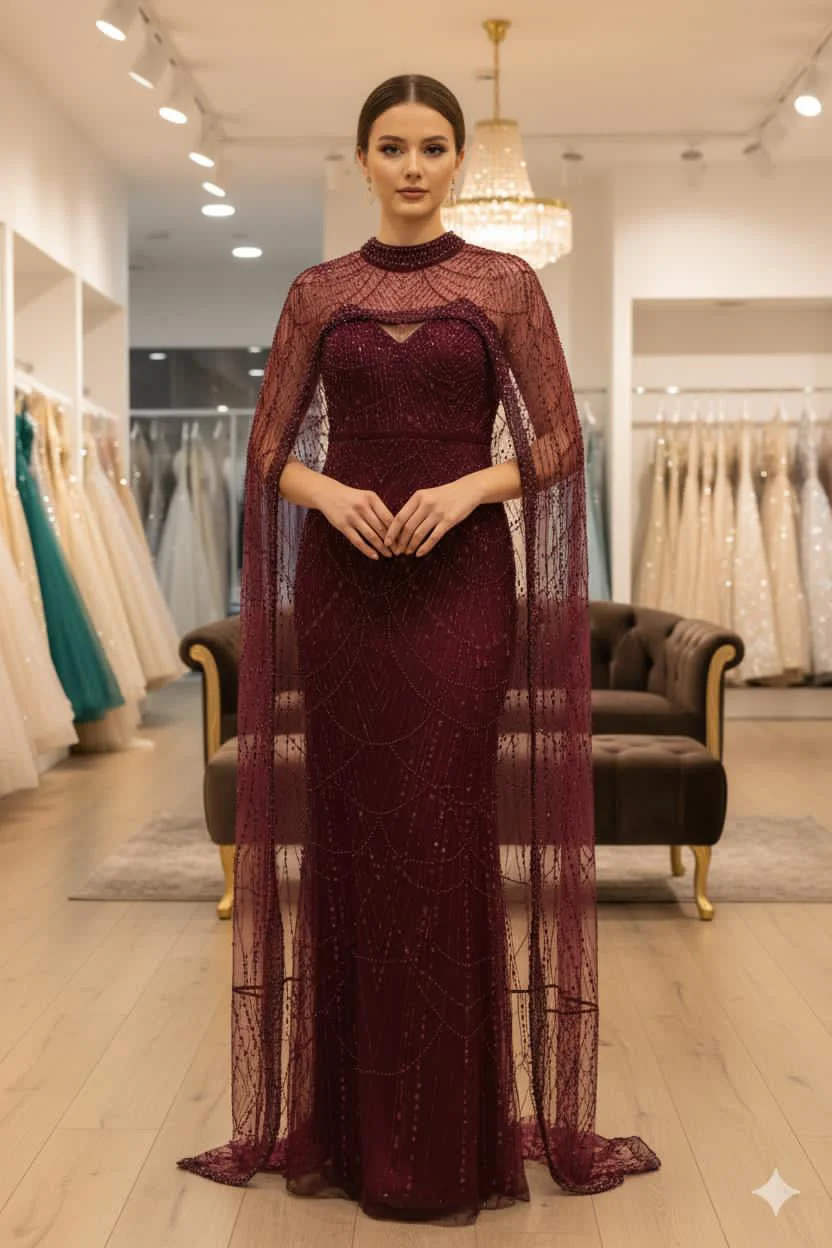 Luxury high-end elegant women’s mermaid tail ,lace patchworks chiffon