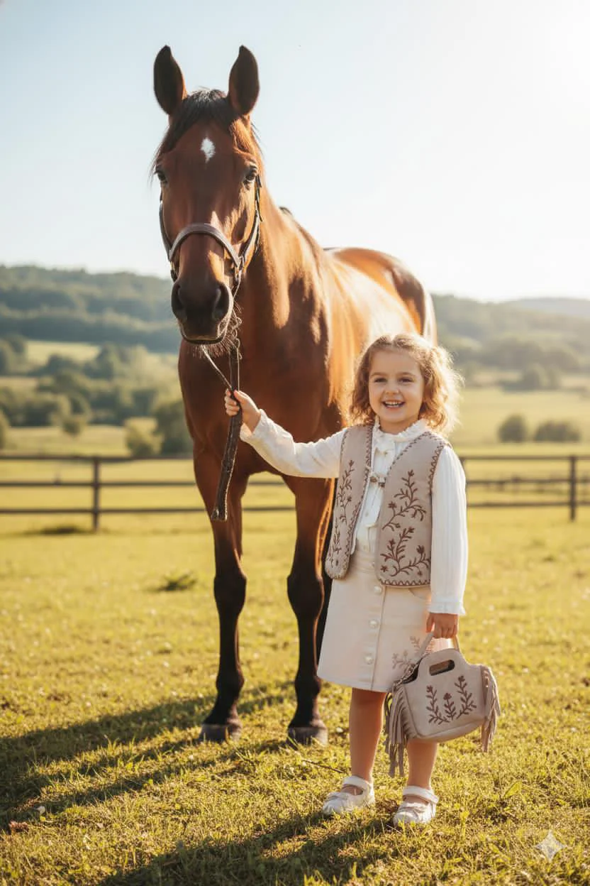 4 pieces set,skirt with buttons,high neck shirt,sleeveless jacket and bag