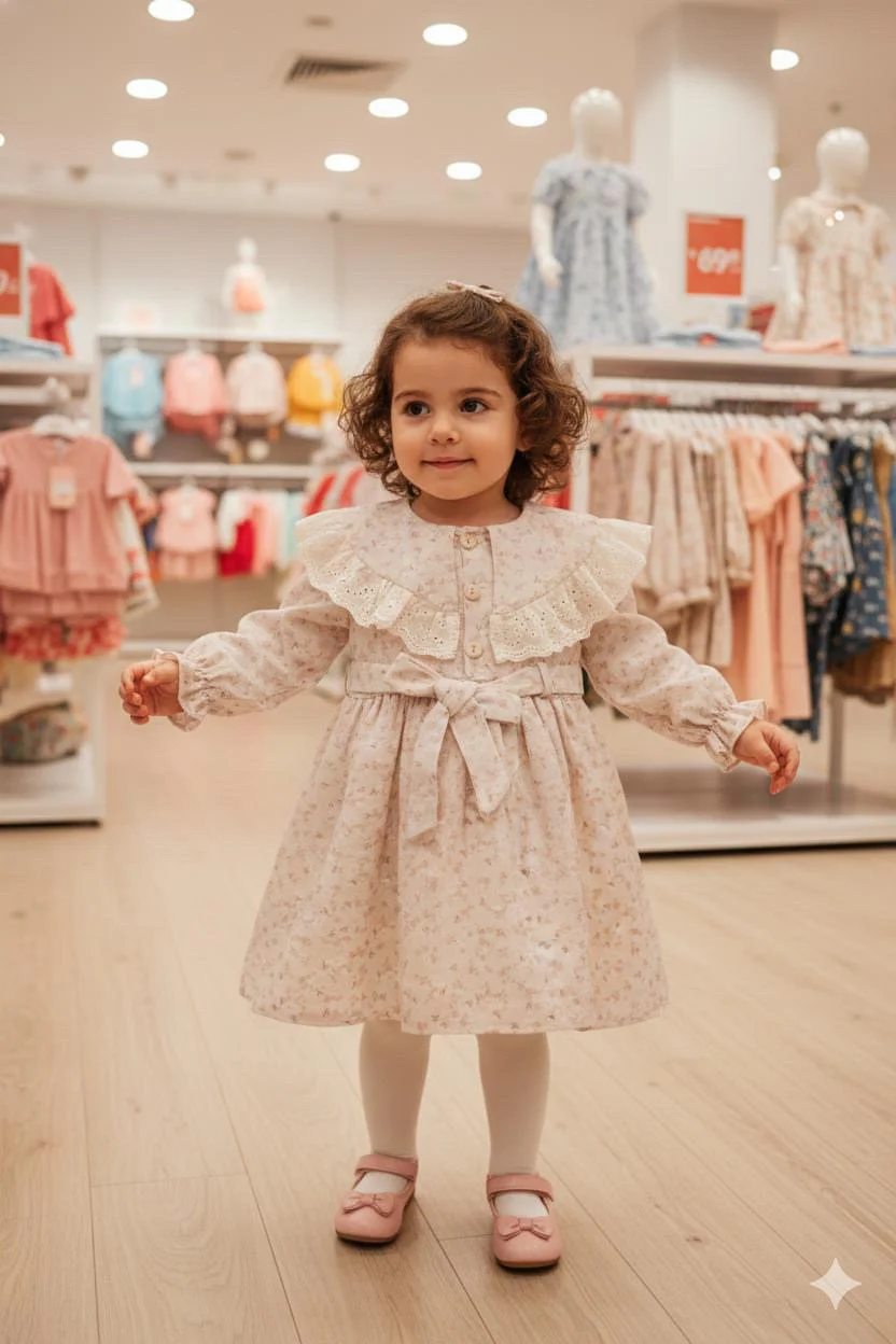 vintage flowered pinky dress with belt