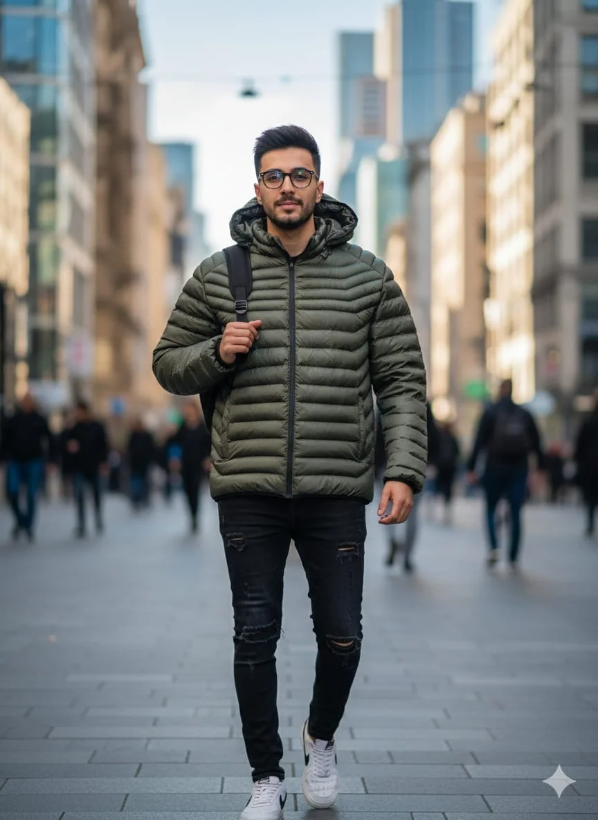 Comfortable army green,lightweight hooded jacket