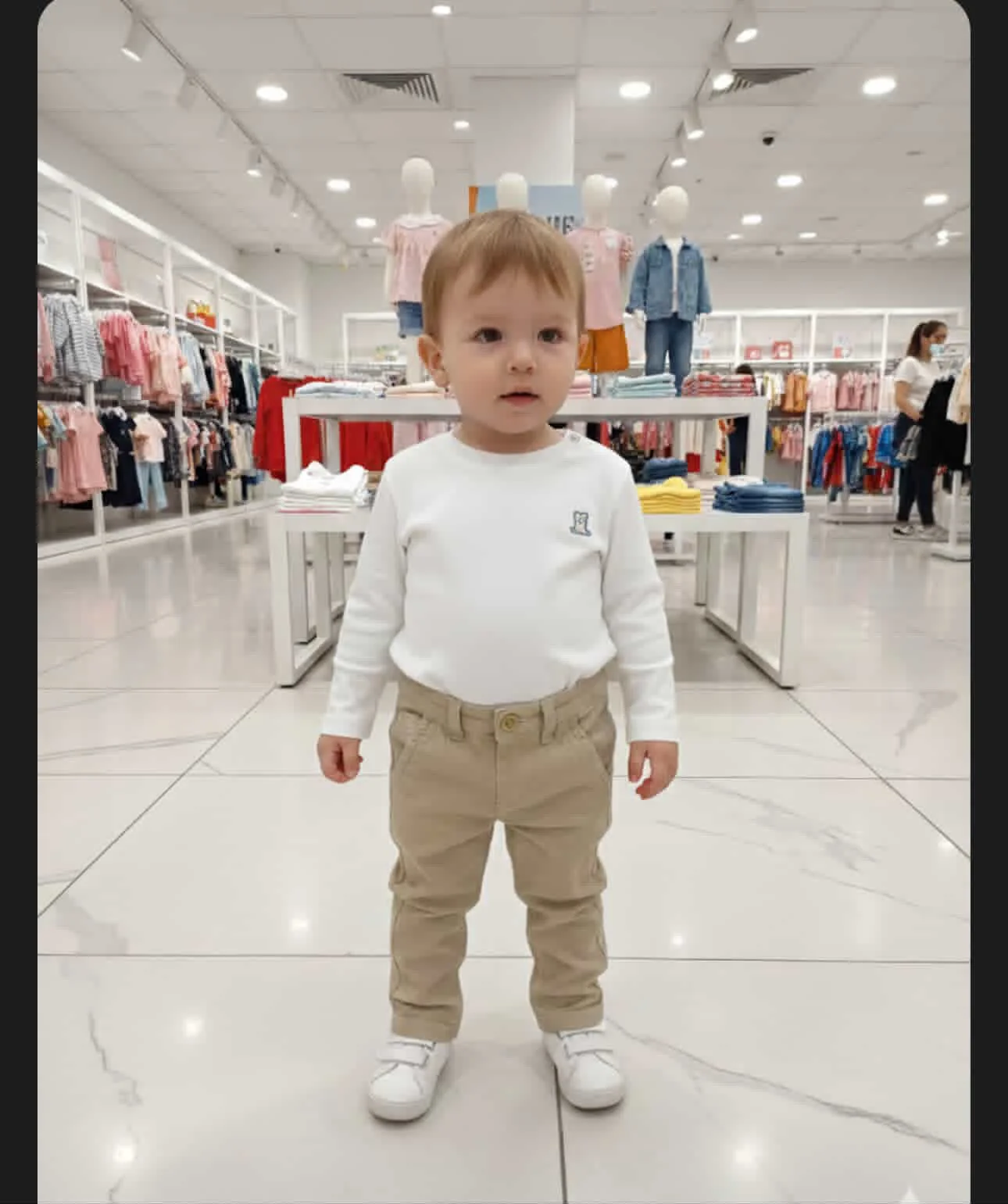 Linen beige little boy’s pants