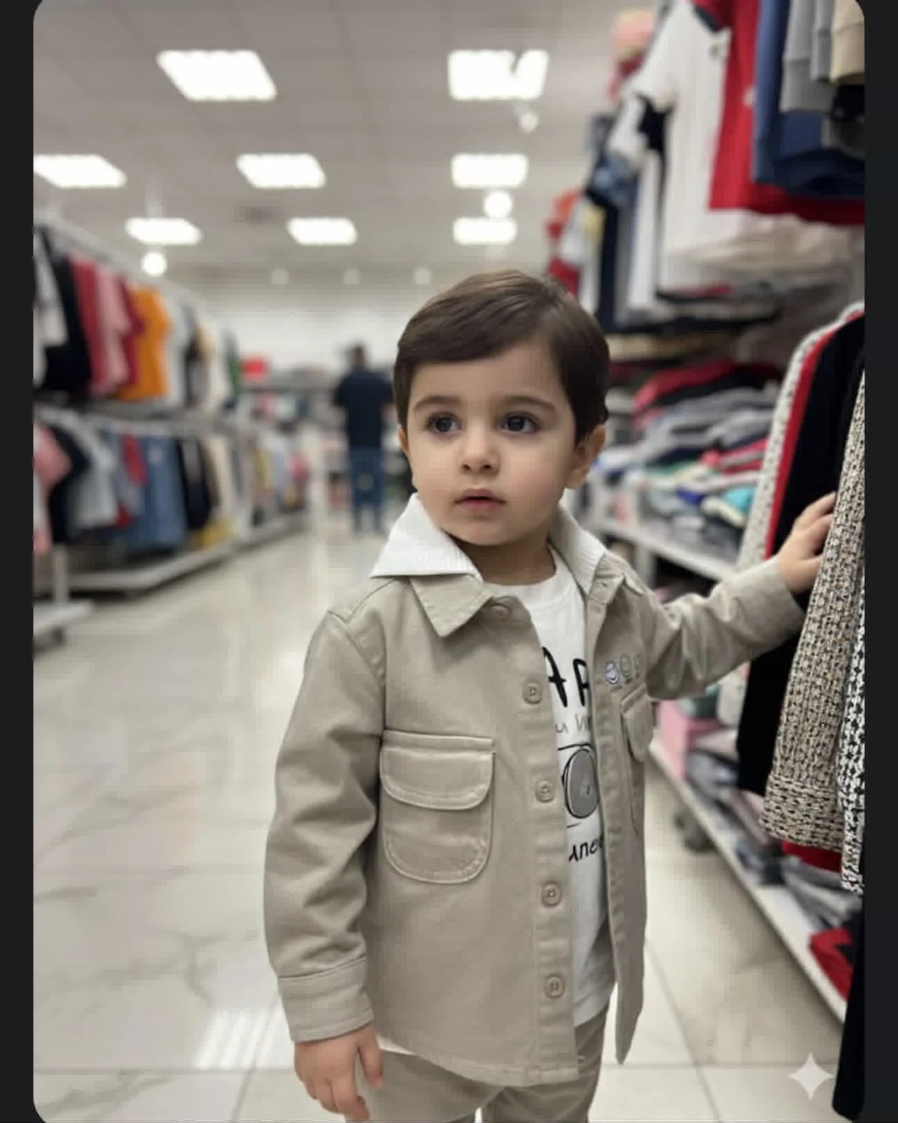 Little baby’s beige denim twins