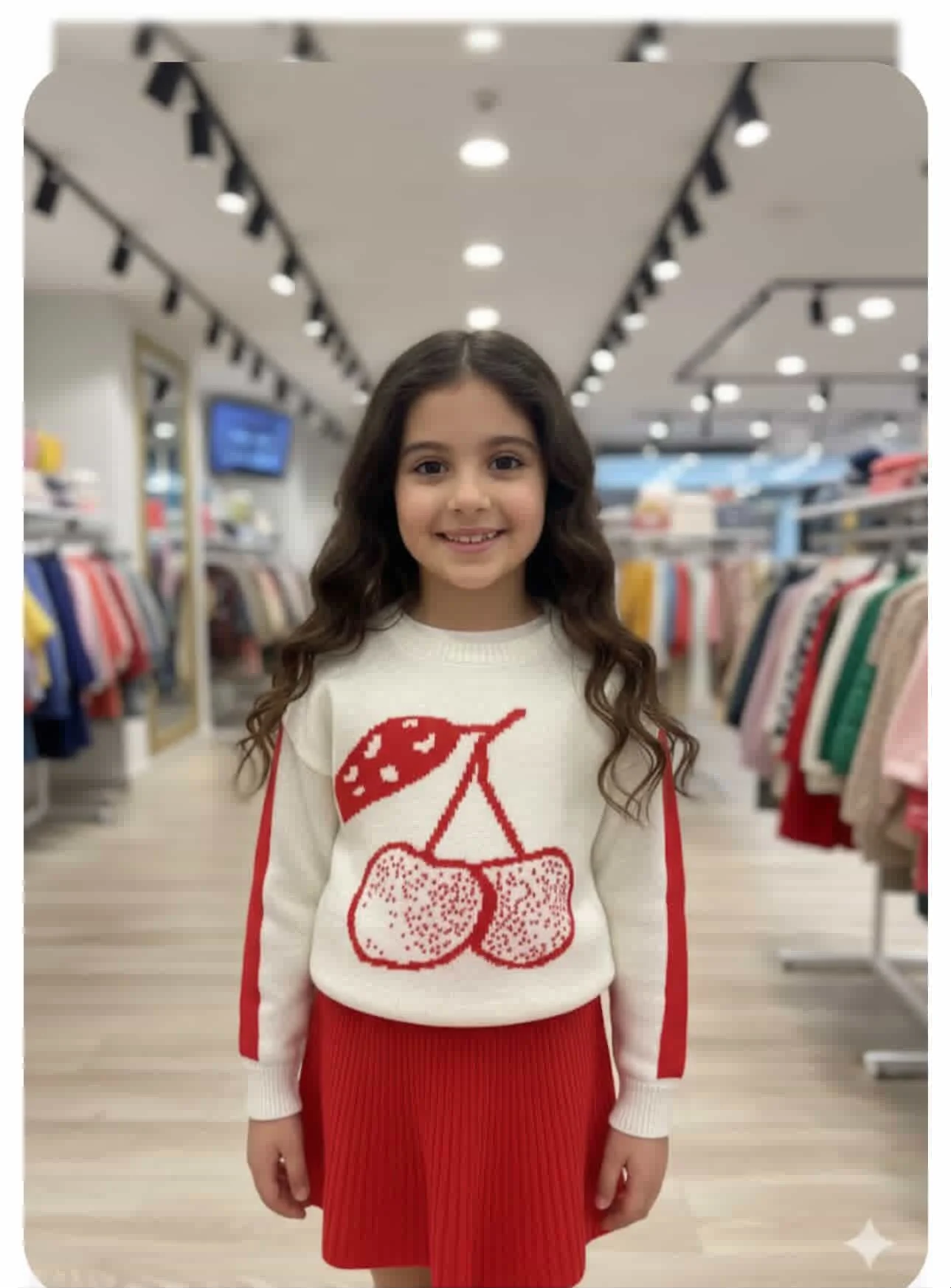 Cherry woolen red set of two pieces