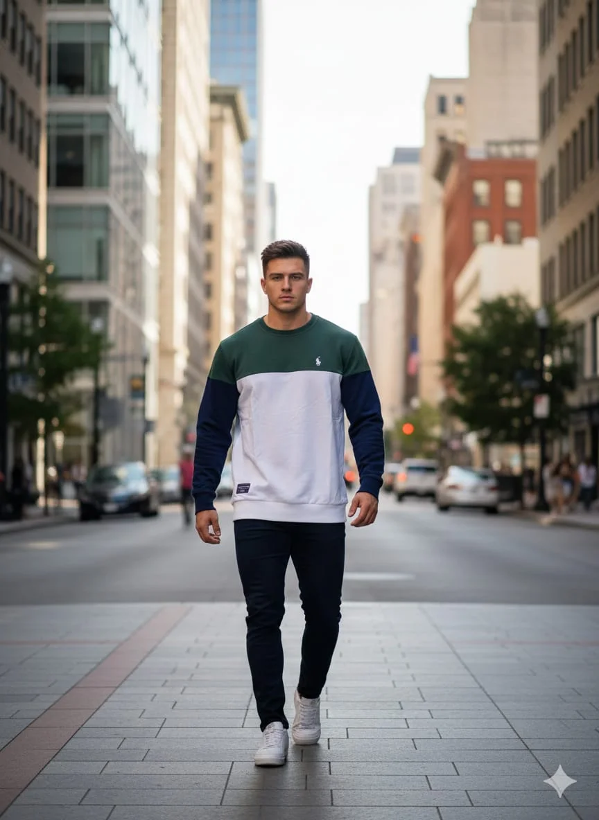 Polo Cotton shirt, round neck, spring style